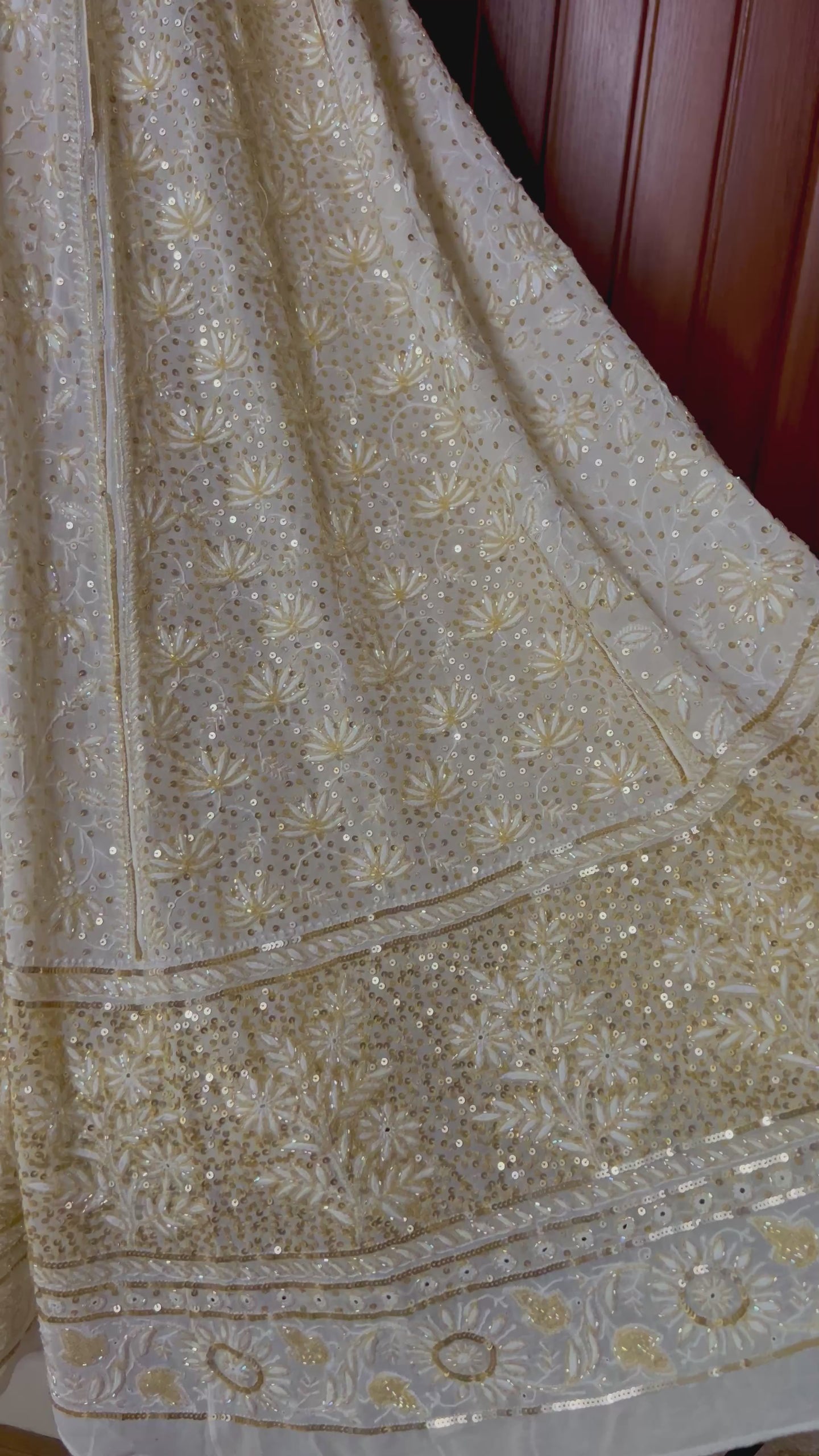 Suhaan Do Taar Chikankari embellished Wedding Lehenga
